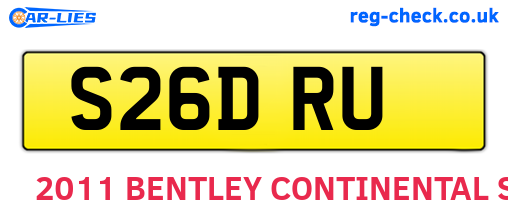 S26DRU are the vehicle registration plates.
