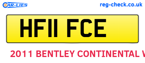 HF11FCE are the vehicle registration plates.