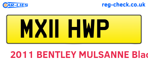 MX11HWP are the vehicle registration plates.