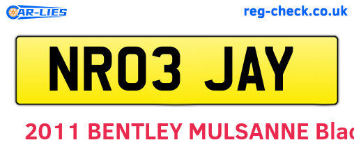 NR03JAY are the vehicle registration plates.