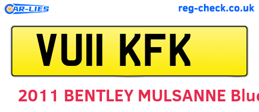VU11KFK are the vehicle registration plates.