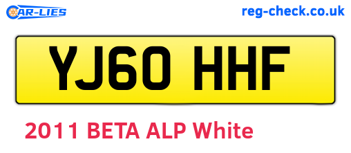 YJ60HHF are the vehicle registration plates.