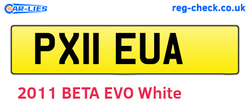 PX11EUA are the vehicle registration plates.