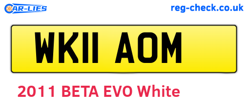 WK11AOM are the vehicle registration plates.