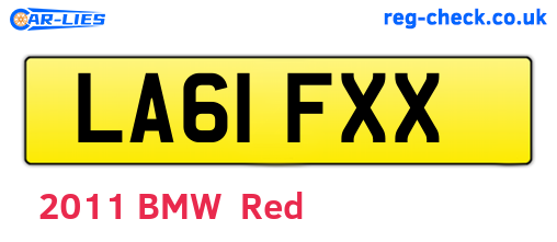 LA61FXX are the vehicle registration plates.