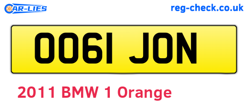 OO61JON are the vehicle registration plates.