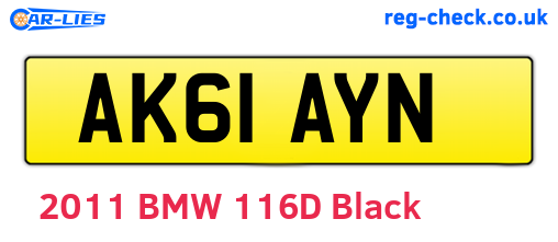 AK61AYN are the vehicle registration plates.