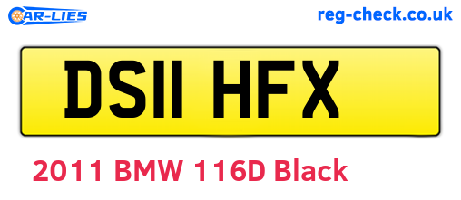 DS11HFX are the vehicle registration plates.