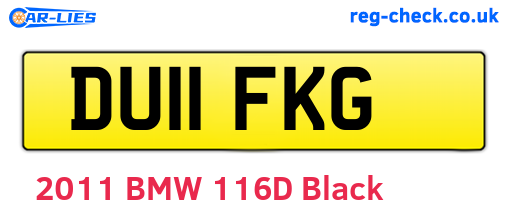 DU11FKG are the vehicle registration plates.