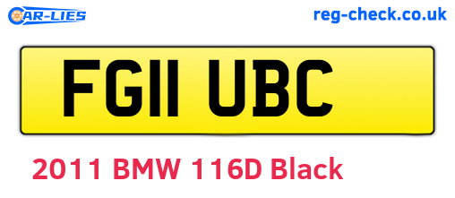 FG11UBC are the vehicle registration plates.