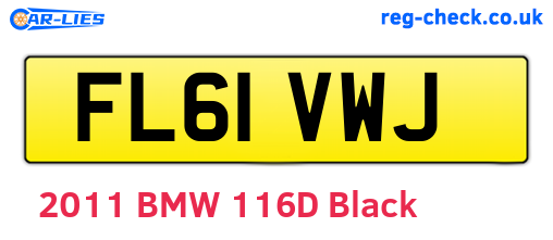 FL61VWJ are the vehicle registration plates.