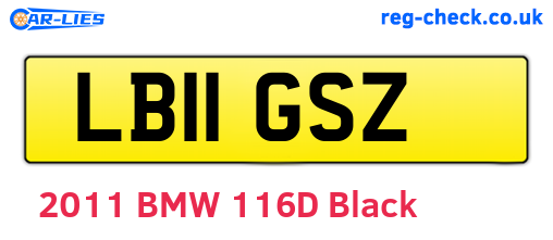 LB11GSZ are the vehicle registration plates.
