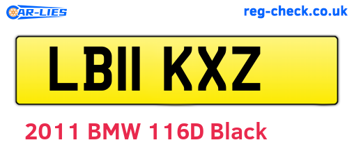 LB11KXZ are the vehicle registration plates.