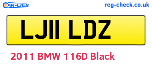 LJ11LDZ are the vehicle registration plates.