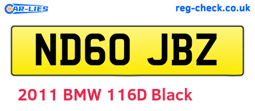 ND60JBZ are the vehicle registration plates.