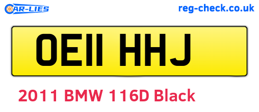 OE11HHJ are the vehicle registration plates.