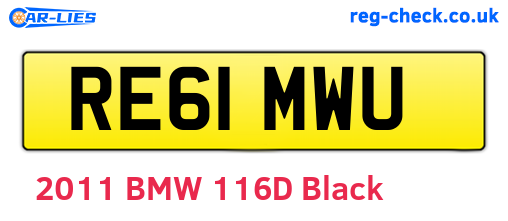 RE61MWU are the vehicle registration plates.