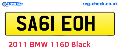 SA61EOH are the vehicle registration plates.