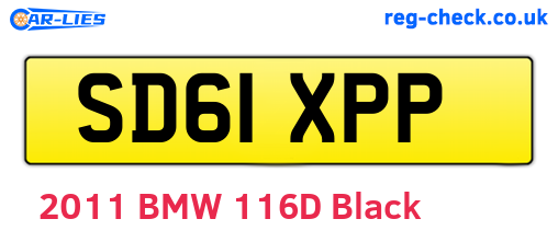 SD61XPP are the vehicle registration plates.