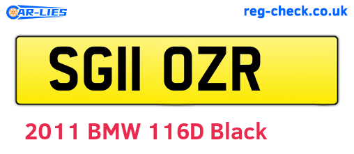 SG11OZR are the vehicle registration plates.