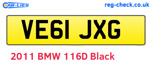 VE61JXG are the vehicle registration plates.