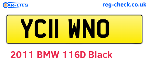 YC11WNO are the vehicle registration plates.