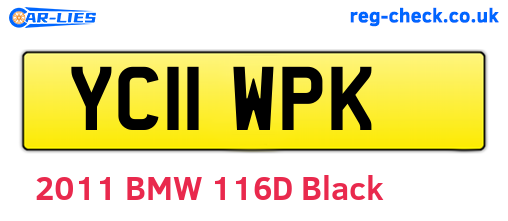 YC11WPK are the vehicle registration plates.