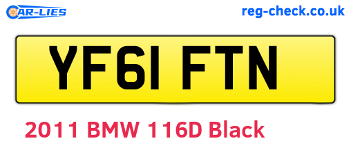YF61FTN are the vehicle registration plates.