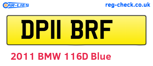 DP11BRF are the vehicle registration plates.