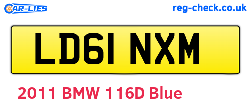 LD61NXM are the vehicle registration plates.