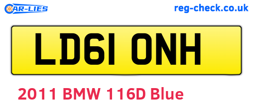 LD61ONH are the vehicle registration plates.
