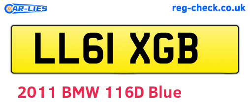 LL61XGB are the vehicle registration plates.