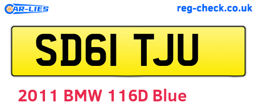 SD61TJU are the vehicle registration plates.