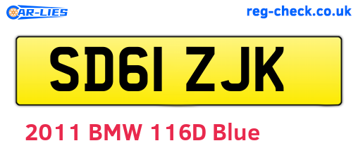 SD61ZJK are the vehicle registration plates.