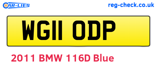 WG11ODP are the vehicle registration plates.