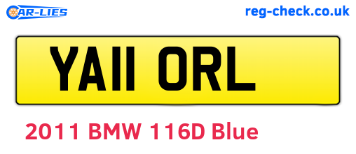 YA11ORL are the vehicle registration plates.