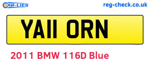 YA11ORN are the vehicle registration plates.
