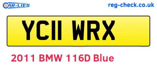 YC11WRX are the vehicle registration plates.