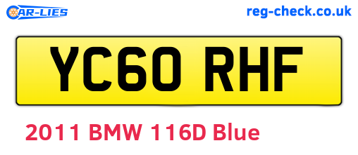 YC60RHF are the vehicle registration plates.