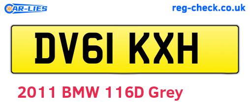 DV61KXH are the vehicle registration plates.