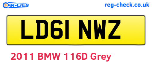 LD61NWZ are the vehicle registration plates.