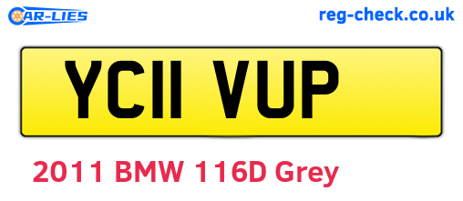 YC11VUP are the vehicle registration plates.