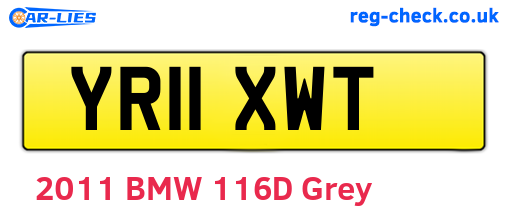 YR11XWT are the vehicle registration plates.