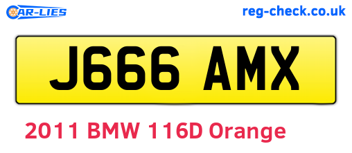 J666AMX are the vehicle registration plates.