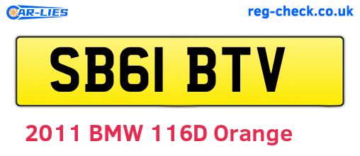 SB61BTV are the vehicle registration plates.