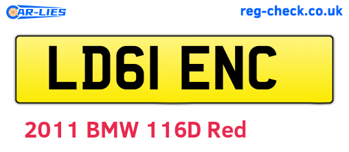 LD61ENC are the vehicle registration plates.