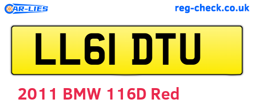 LL61DTU are the vehicle registration plates.