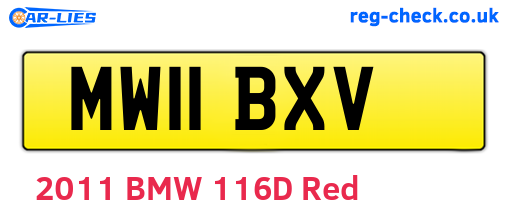 MW11BXV are the vehicle registration plates.