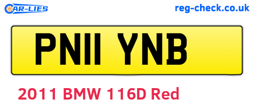 PN11YNB are the vehicle registration plates.