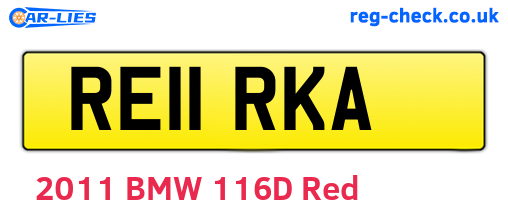 RE11RKA are the vehicle registration plates.
